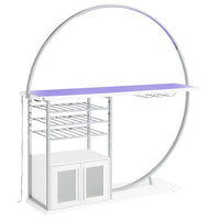 Risley 2-door Circular LED Wine Cabinet White High Gloss - Home & Sleep Outlet