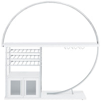 Risley 2-door Circular LED Wine Cabinet White High Gloss - Home & Sleep Outlet