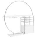 Risley 2-door Circular LED Wine Cabinet White High Gloss - Home & Sleep Outlet