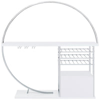 Risley 2-door Circular LED Wine Cabinet White High Gloss - Home & Sleep Outlet