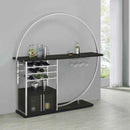 Risley 2-door Circular LED Wine Cabinet Dark Charcoal - Home & Sleep Outlet