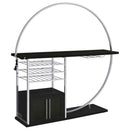 Risley 2-door Circular LED Wine Cabinet Dark Charcoal - Home & Sleep Outlet
