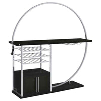 Risley 2-door Circular LED Wine Cabinet Dark Charcoal - Home & Sleep Outlet