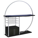 Risley 2-door Circular LED Wine Cabinet Dark Charcoal - Home & Sleep Outlet