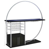 Risley 2-door Circular LED Wine Cabinet Dark Charcoal - Home & Sleep Outlet