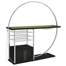 Risley 2-door Circular LED Wine Cabinet Dark Charcoal - Home & Sleep Outlet