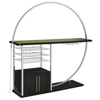 Risley 2-door Circular LED Wine Cabinet Dark Charcoal - Home & Sleep Outlet