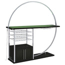 Risley 2-door Circular LED Wine Cabinet Dark Charcoal - Home & Sleep Outlet