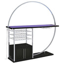 Risley 2-door Circular LED Wine Cabinet Dark Charcoal - Home & Sleep Outlet