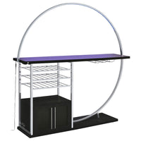 Risley 2-door Circular LED Wine Cabinet Dark Charcoal - Home & Sleep Outlet