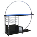 Risley 2-door Circular LED Wine Cabinet Dark Charcoal - Home & Sleep Outlet
