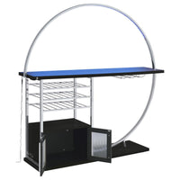 Risley 2-door Circular LED Wine Cabinet Dark Charcoal - Home & Sleep Outlet