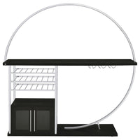 Risley 2-door Circular LED Wine Cabinet Dark Charcoal - Home & Sleep Outlet