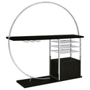 Risley 2-door Circular LED Wine Cabinet Dark Charcoal - Home & Sleep Outlet