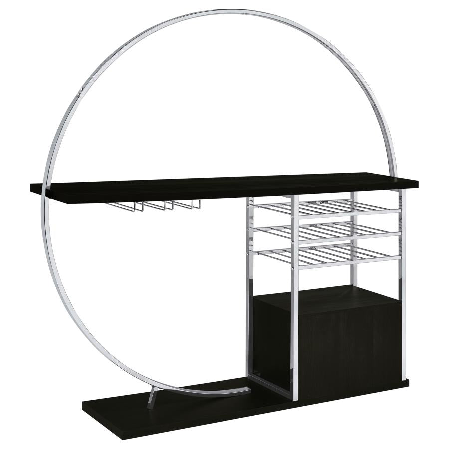 Risley 2-door Circular LED Wine Cabinet Dark Charcoal - Home & Sleep Outlet