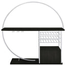 Risley 2-door Circular LED Wine Cabinet Dark Charcoal - Home & Sleep Outlet