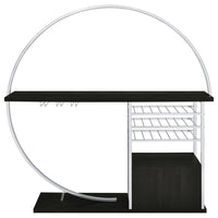 Risley 2-door Circular LED Wine Cabinet Dark Charcoal - Home & Sleep Outlet