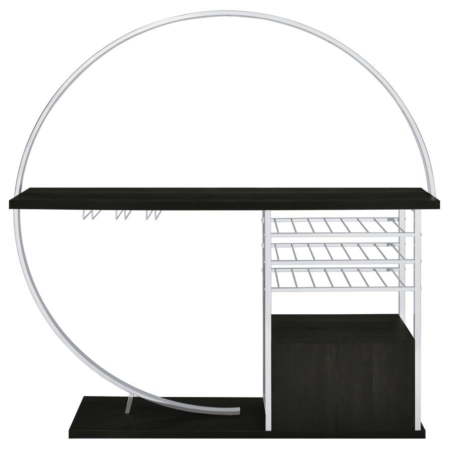 Risley 2-door Circular LED Wine Cabinet Dark Charcoal - Home & Sleep Outlet