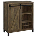 Arlington Sliding Door Home Bar Wine Cabinet Rustic Oak - Home & Sleep Outlet