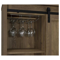 Arlington Sliding Door Home Bar Wine Cabinet Rustic Oak - Home & Sleep Outlet