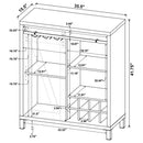 Arlington Sliding Door Home Bar Wine Cabinet Rustic Oak - Home & Sleep Outlet