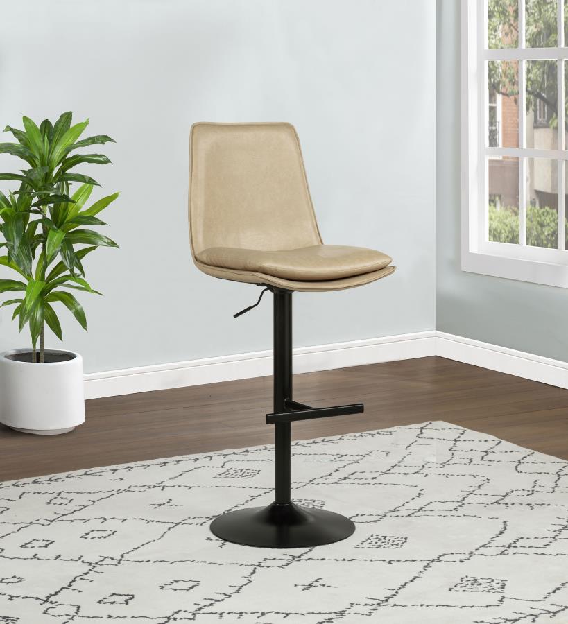 Home & Sleep Outlet - Eldridge Faux Leather Upholstered Adjustable Bar Stool Tan