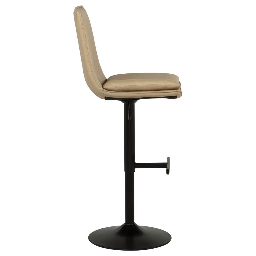 Home & Sleep Outlet - Eldridge Faux Leather Upholstered Adjustable Bar Stool Tan
