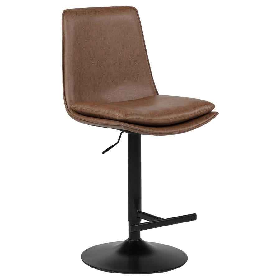 Eldridge Faux Leather Upholstered Adjustable Bar Stool Coffee - Home & Sleep Outlet