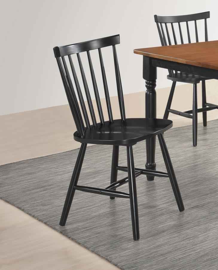 Hollyoak Windsor Wood Dining Side Chair Black (Set of 2) - Home & Sleep Outlet