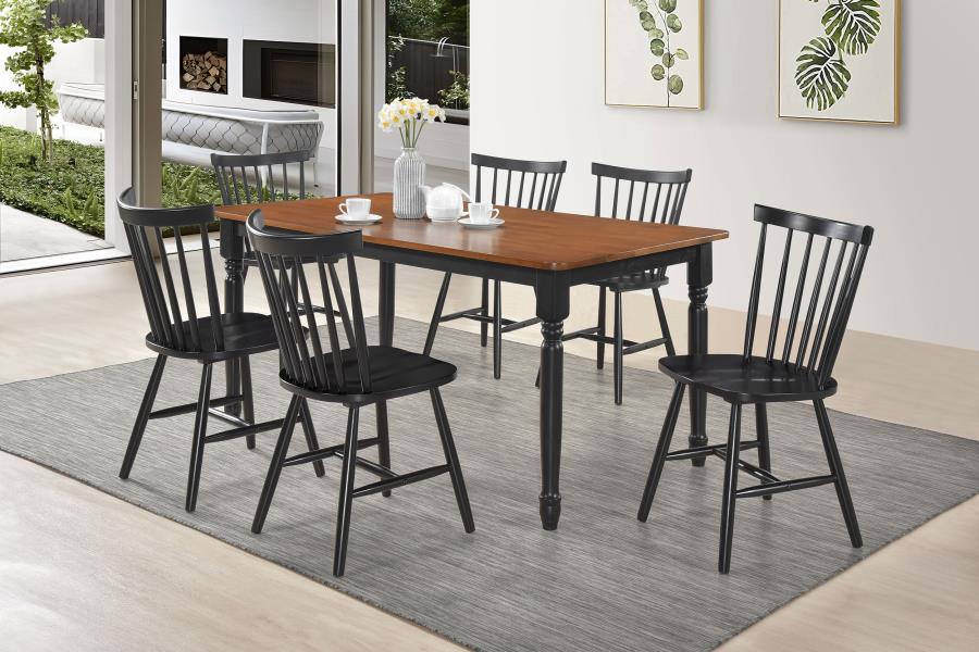 Hollyoak Windsor Wood Dining Side Chair Black (Set of 2) - Home & Sleep Outlet