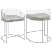 Thermosolis Clear Acrylic Counter Chair Chrome (Set of 2) - Home & Sleep Outlet