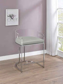 Thermosolis Clear Acrylic Counter Chair Chrome (Set of 2) - Home & Sleep Outlet
