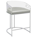 Thermosolis Clear Acrylic Counter Chair Chrome (Set of 2) - Home & Sleep Outlet