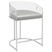 Thermosolis Clear Acrylic Counter Chair Chrome (Set of 2) - Home & Sleep Outlet