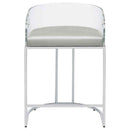 Thermosolis Clear Acrylic Counter Chair Chrome (Set of 2) - Home & Sleep Outlet