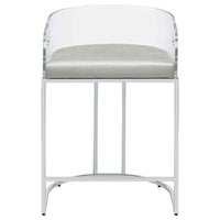 Thermosolis Clear Acrylic Counter Chair Chrome (Set of 2) - Home & Sleep Outlet