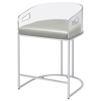 Thermosolis Clear Acrylic Counter Chair Chrome (Set of 2) - Home & Sleep Outlet