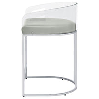 Thermosolis Clear Acrylic Counter Chair Chrome (Set of 2) - Home & Sleep Outlet