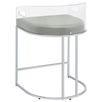 Thermosolis Clear Acrylic Counter Chair Chrome (Set of 2) - Home & Sleep Outlet