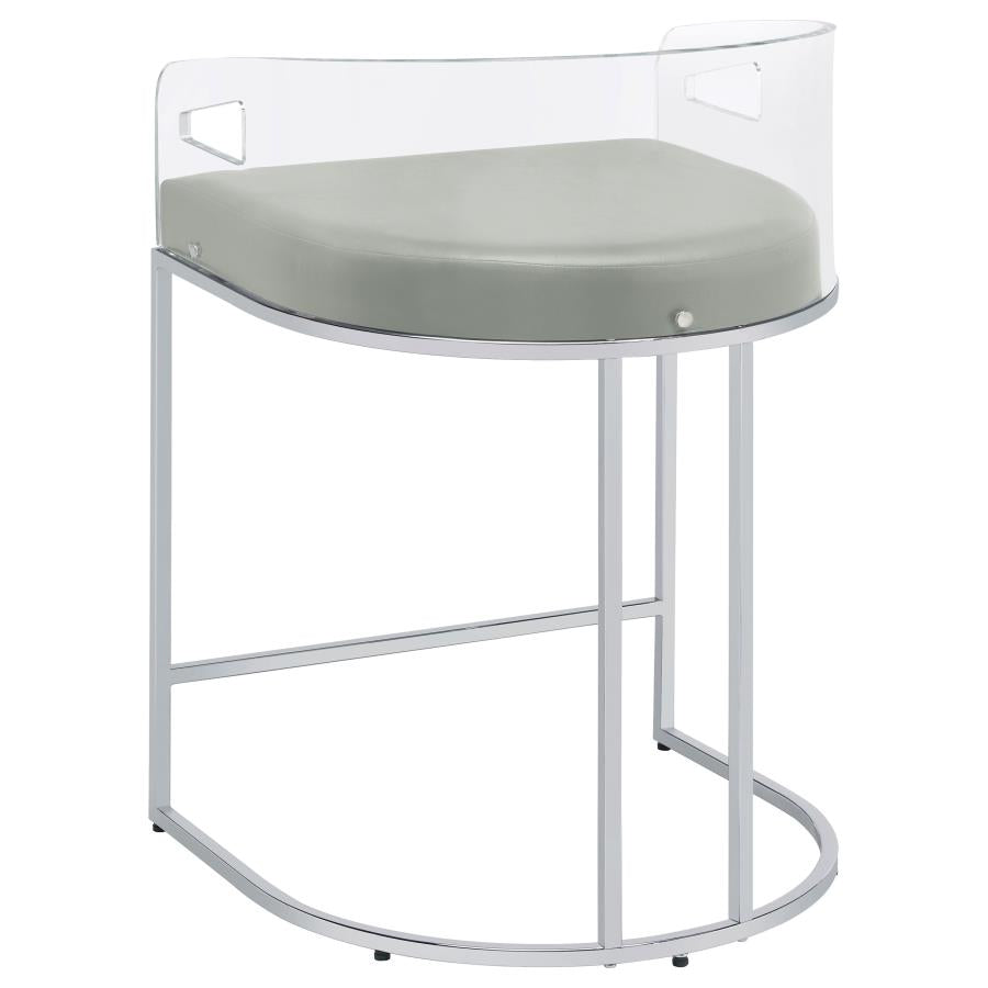 Thermosolis Clear Acrylic Counter Chair Chrome (Set of 2) - Home & Sleep Outlet