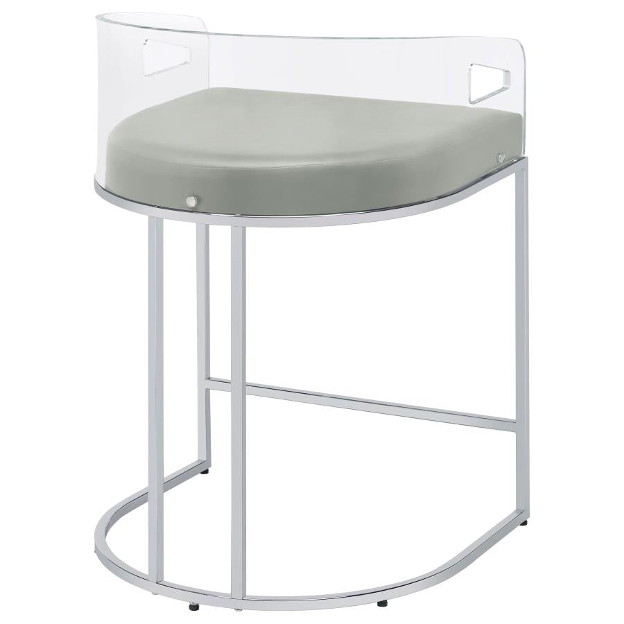 Thermosolis Clear Acrylic Counter Chair Chrome (Set of 2) - Home & Sleep Outlet