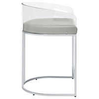 Thermosolis Clear Acrylic Counter Chair Chrome (Set of 2) - Home & Sleep Outlet