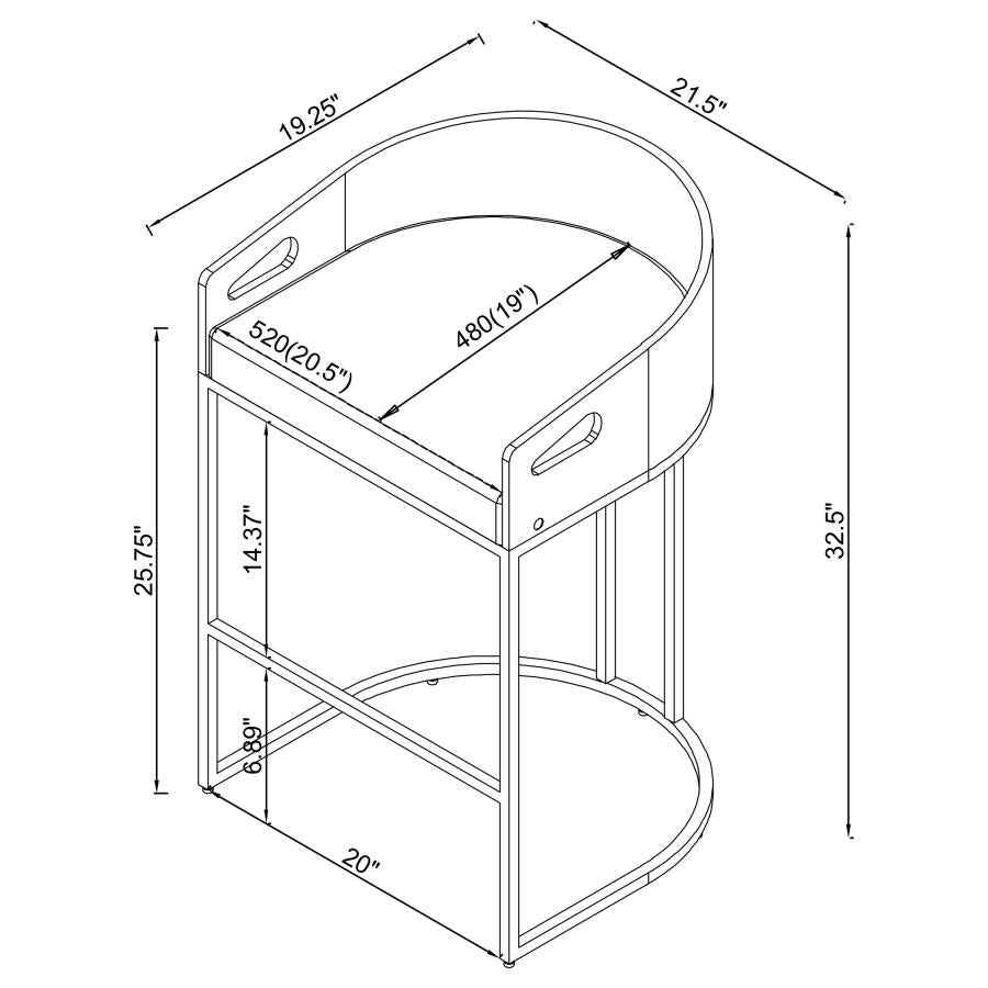 Thermosolis Clear Acrylic Counter Chair Chrome (Set of 2) - Home & Sleep Outlet