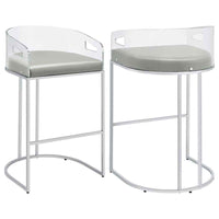 Thermosolis Clear Acrylic Bar Chair Chrome (Set of 2) - Home & Sleep Outlet