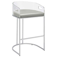 Thermosolis Clear Acrylic Bar Chair Chrome (Set of 2) - Home & Sleep Outlet