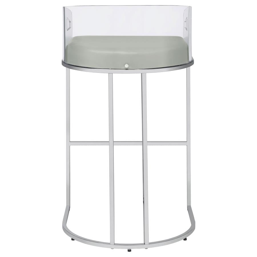 Thermosolis Clear Acrylic Bar Chair Chrome (Set of 2) - Home & Sleep Outlet