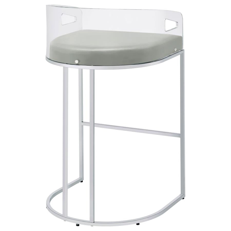 Thermosolis Clear Acrylic Bar Chair Chrome (Set of 2) - Home & Sleep Outlet