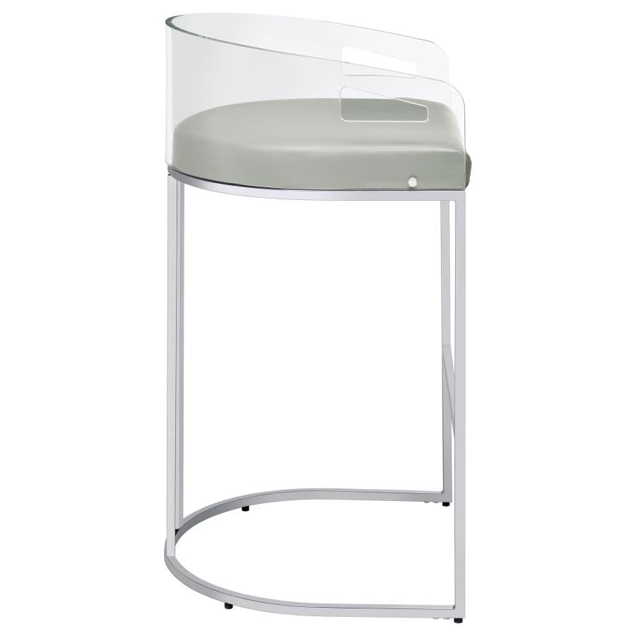 Thermosolis Clear Acrylic Bar Chair Chrome (Set of 2) - Home & Sleep Outlet