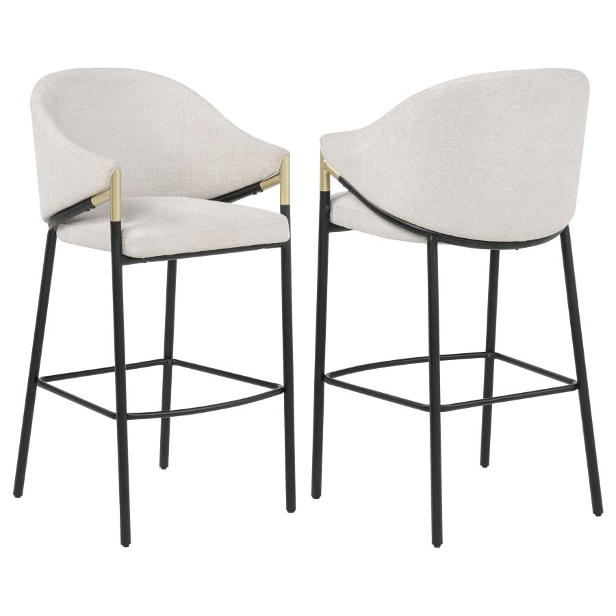 Home & Sleep Outlet - Chadwick Fabric Upholstered Bar Chair Beige (Set of 2)