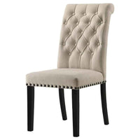 Alana Fabric Upholstered Dining Side Chair Beige (Set of 2)